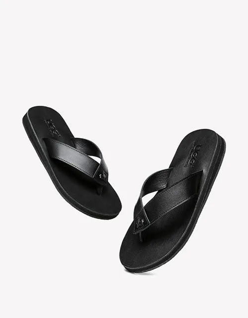 Australian Shepherd Murphy Unisex Leather Slides Thong