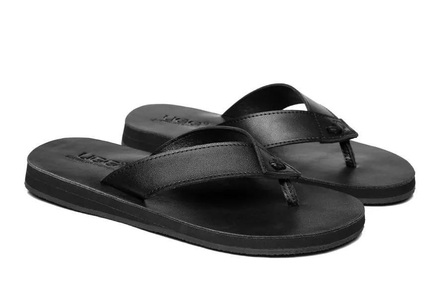 Australian Shepherd Murphy Unisex Leather Slides Thong