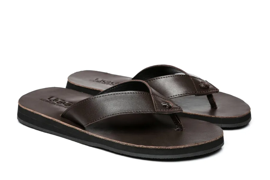 Australian Shepherd Murphy Unisex Leather Slides Thong