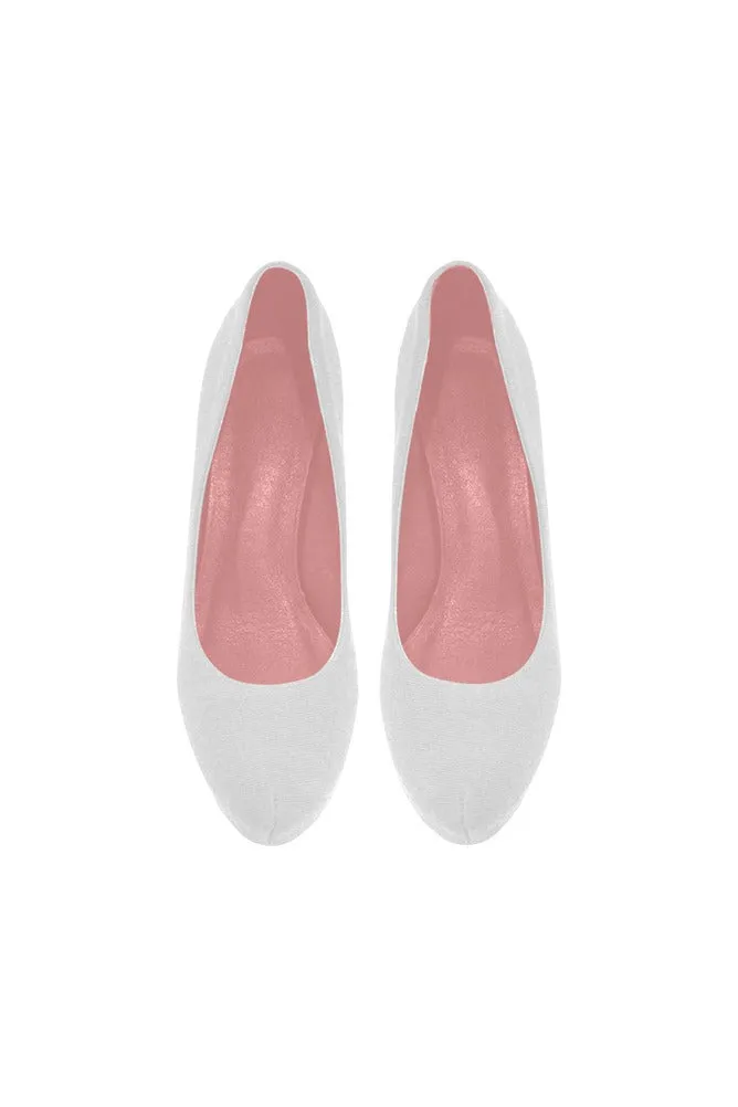 Crimson Heel Accented White Women's High Heels