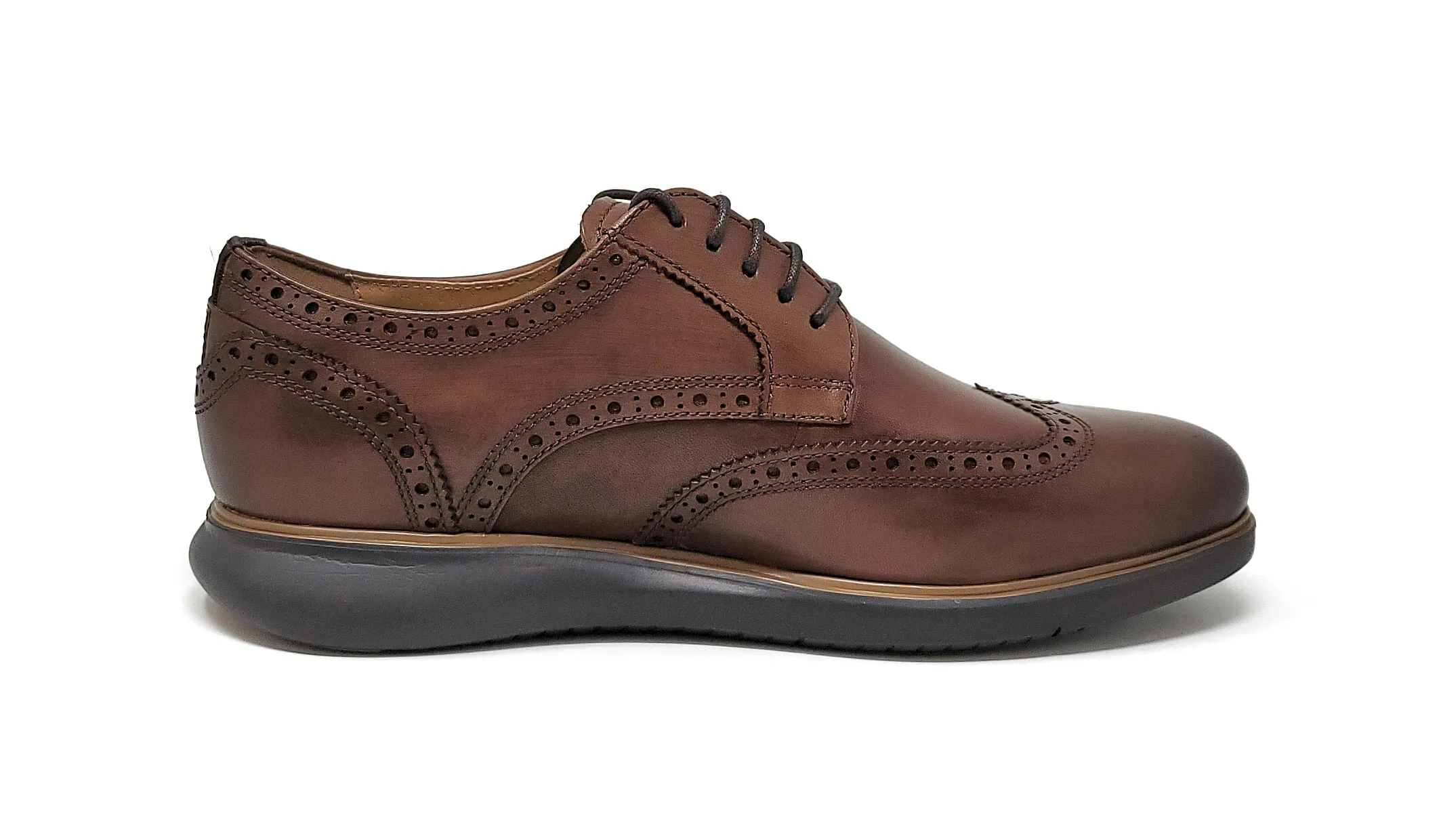 Florsheim Fuel Wingtip OX Wide Brown/Black Men's Shoes