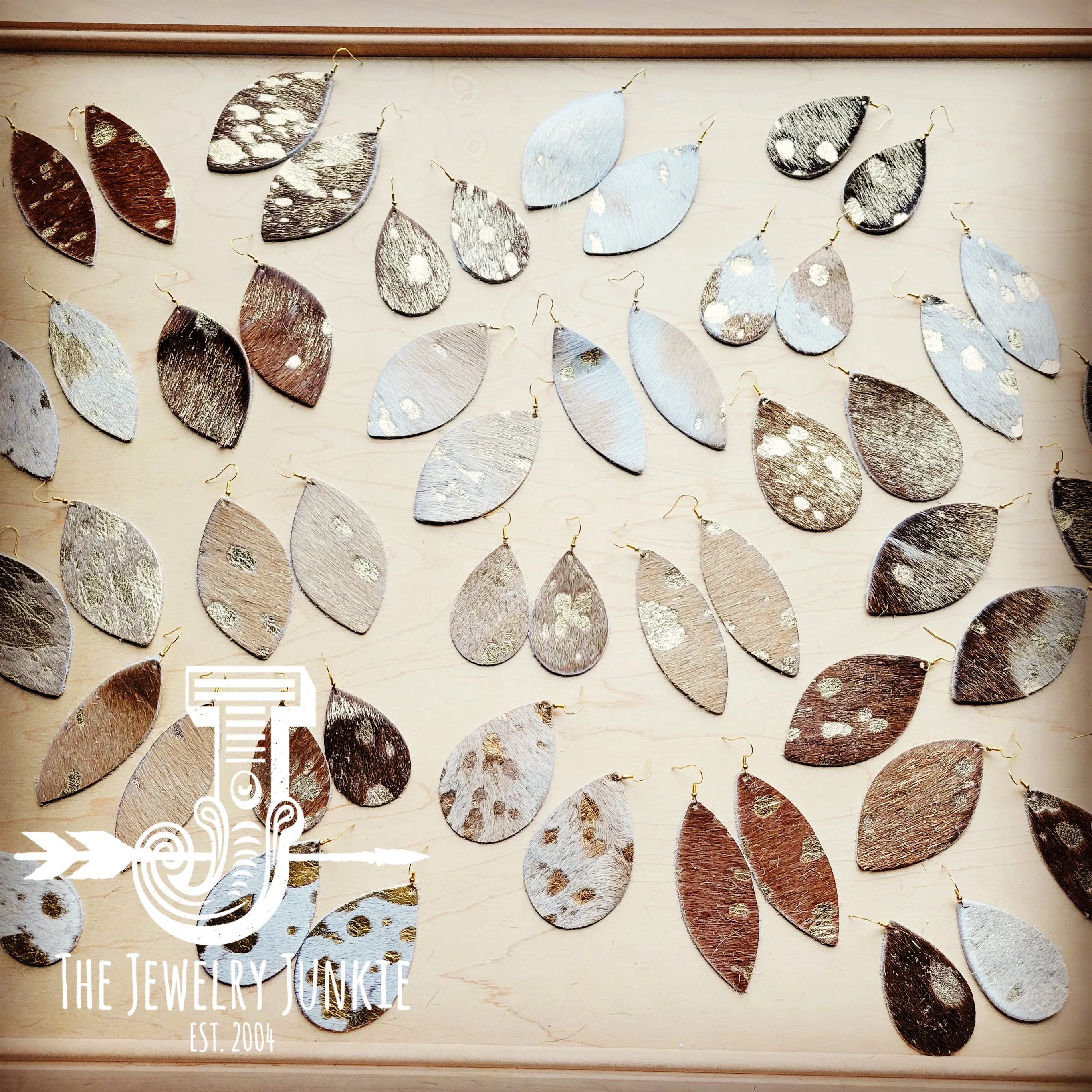 Leather Earring Starter Pack-Metallic Hair On Hide-30 Pairs 214n