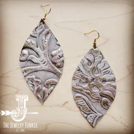 Leather Oval Earrings- Gilded Cowboy 207h