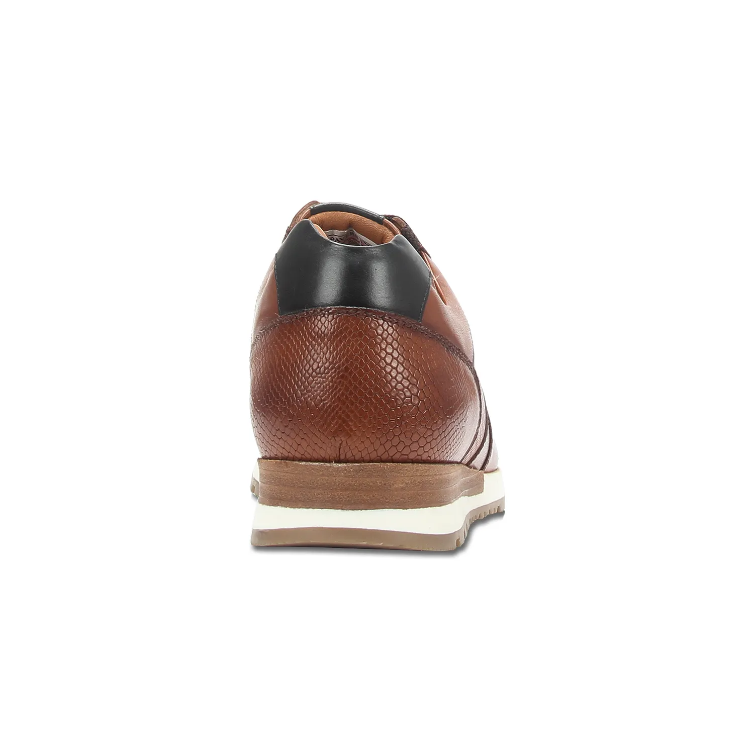 Leather textured lace-up shoes for men