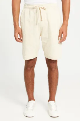 Men Beige Jacquard Lounge Short