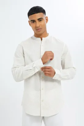 Men Beige Mandarin Shirt