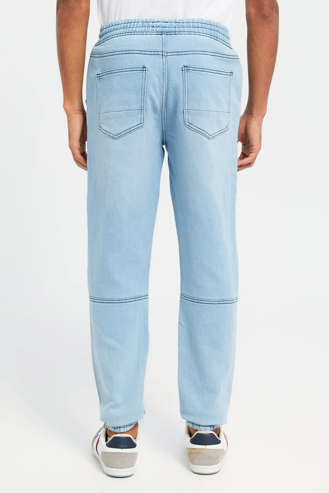 Men Blue Denim Joggers