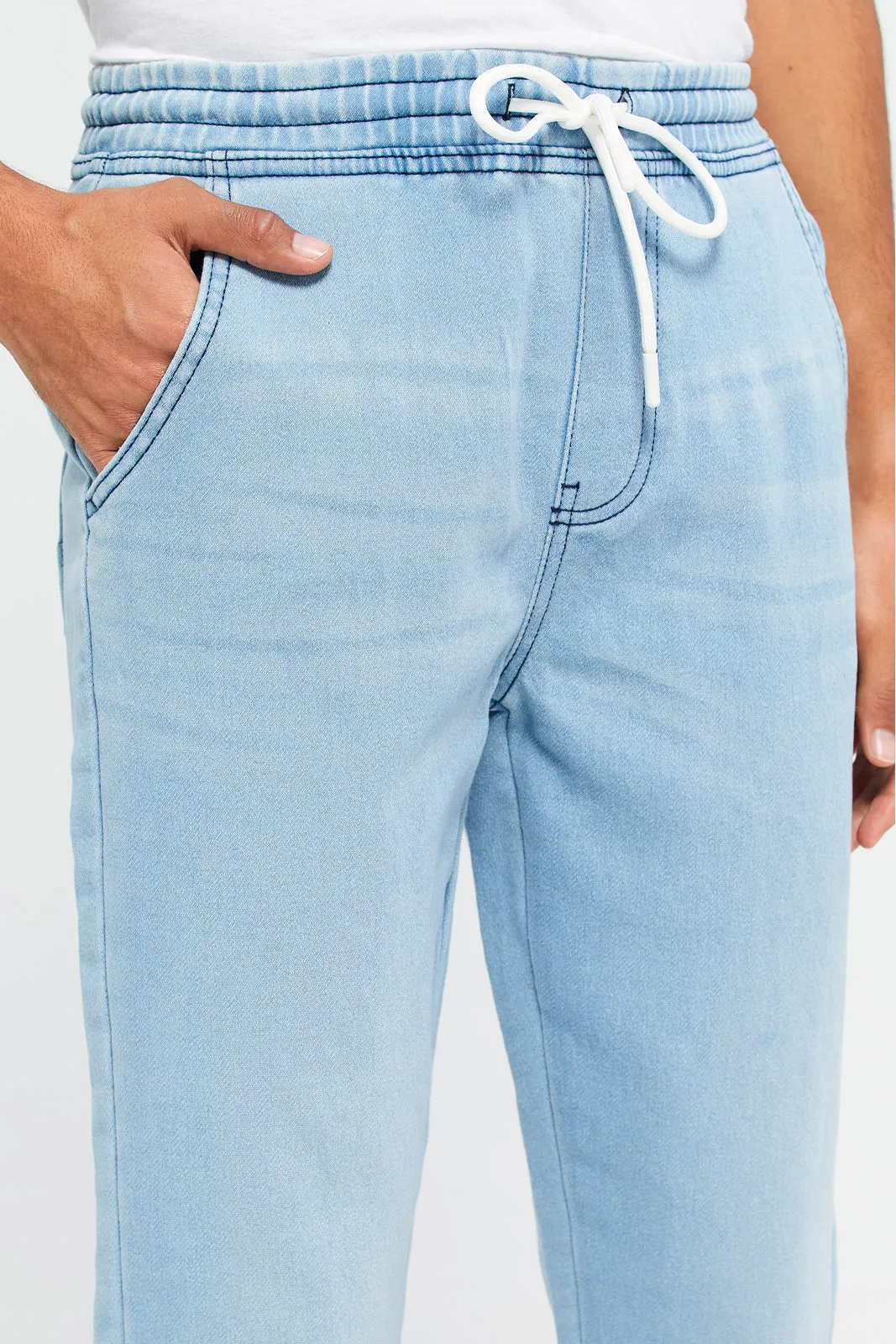 Men Blue Denim Joggers