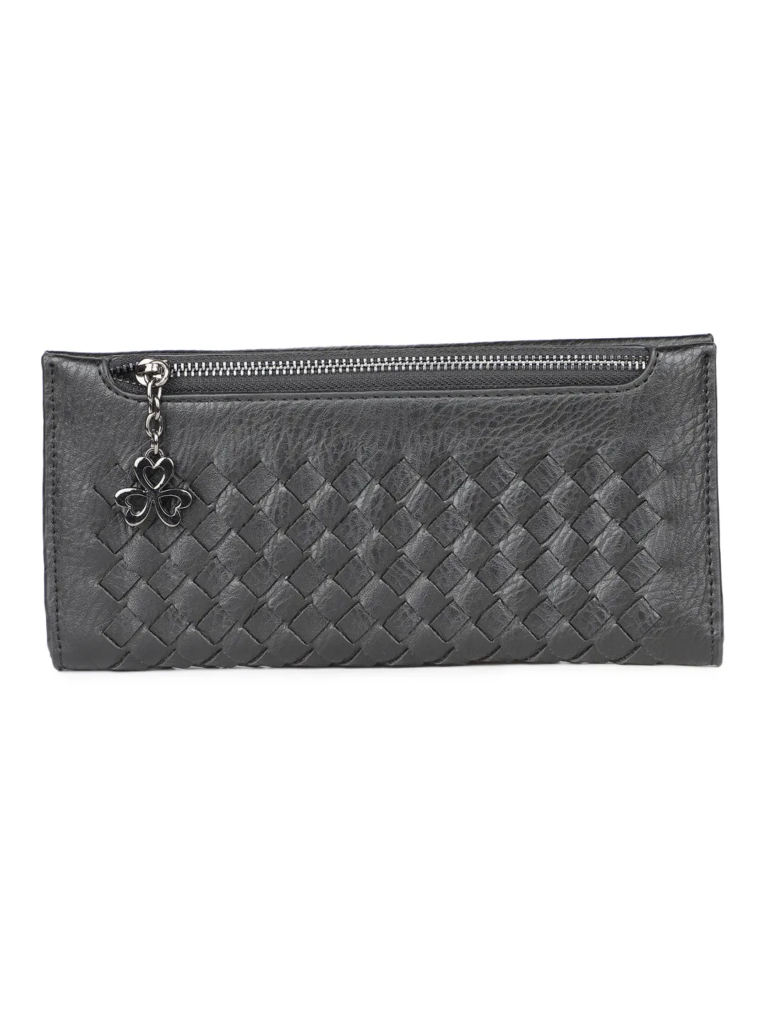 Women Black Solid Two Fold Wallet