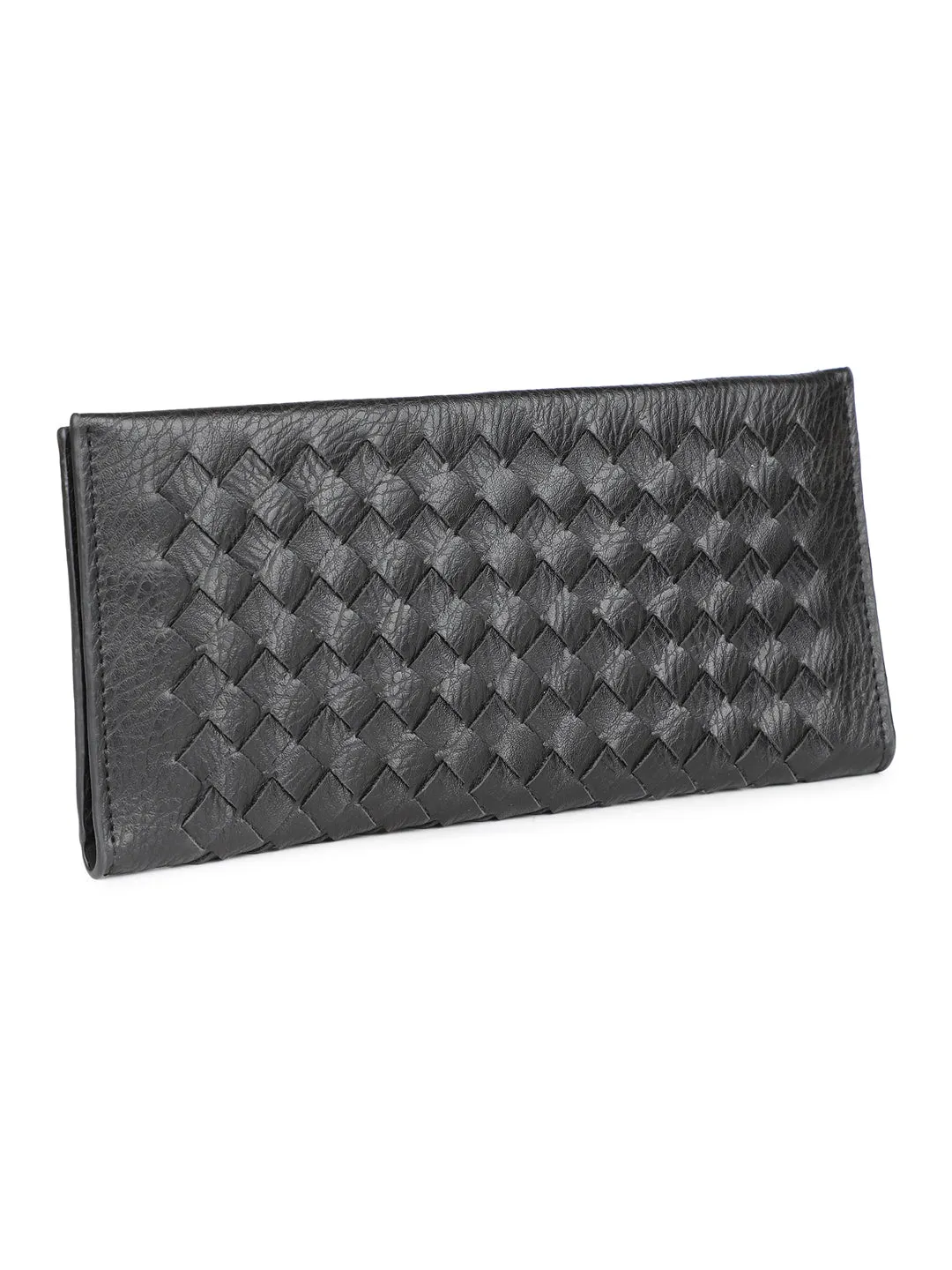 Women Black Solid Two Fold Wallet